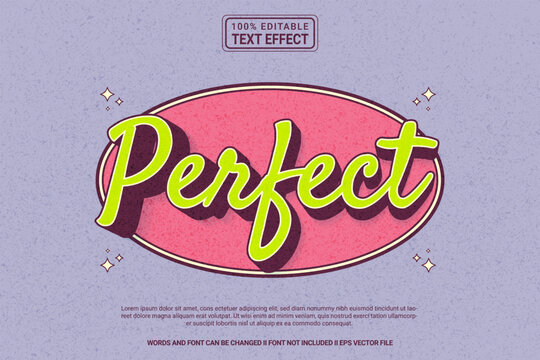 Editable text effect Perfect 3d cartoon template style modern premium vector