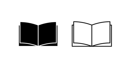 Open book icons. Linear, open book icons, book design. Vector icons - obrazy, fototapety, plakaty