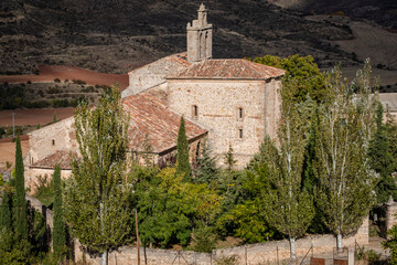 Church of San Bartolomé, Romanesque style temple, Atienza, Guadalajara Province, Castilla-La...