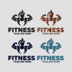 Vector illustration of a fitness logo design
