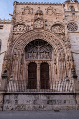 Fototapeta na wymiar Gothic-Elizabethan facade, church of Santa María la Real, 15th century, Aranda de Duero, Burgos province, Spain