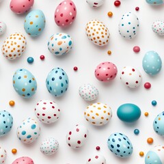 Obraz premium Easter Elegance: Seamless Pattern with Delicate Eggs