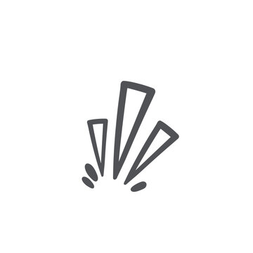 Comic surprise icon, manga doodle element. Funny retro accent message symbol, electricity shock, eureka and idea expression of character. Surprise attention of comic book style vector illustration