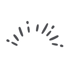 Comic radial explosion icon, manga doodle element. Funny retro sparks movement, intense emotions and strong feelings of character. Explosion lines and points in comic book style vector illustration