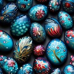 Fototapeta na wymiar Easter Bliss: Seamless Pattern of Colorful Eggs