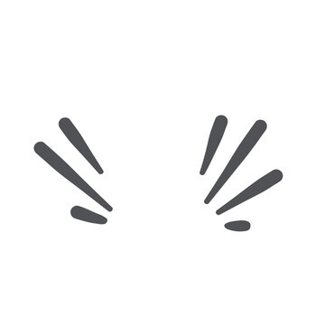 Comic emphasis lines icon, manga doodle element. Funny retro speed movement and burst effect, highlight on text or important characters feelings. Emphasis of comic book style vector illustration