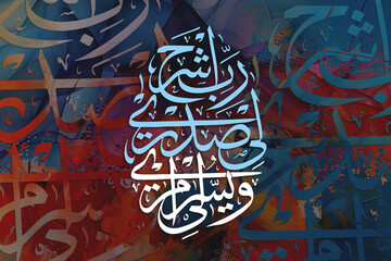 Arabic Calligraphy.A work of art. "Explain to me my chest and pleased me"