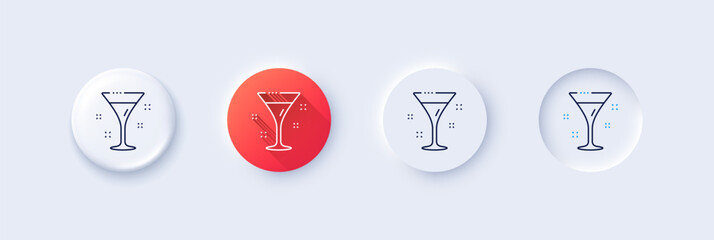 Cocktail glass line icon. Martini drink sign. Hotel service. Line icons. Vector