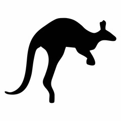 silhouette of a standing kangaroo