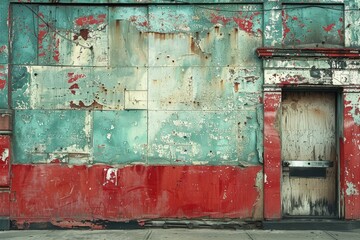 Evocative scenes of decayed murals on urban buildings, telling a story of time and change