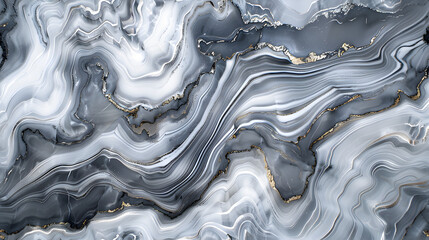 Silver Marble Swirl Background with Gray Accents for Modern and Sleek Designs