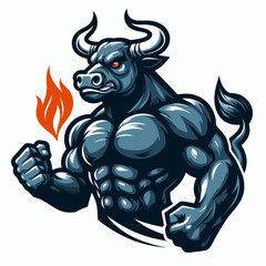 charging bull mascot