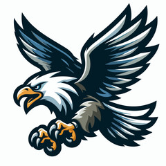 eagle flying mascot logo for sport game team illustration