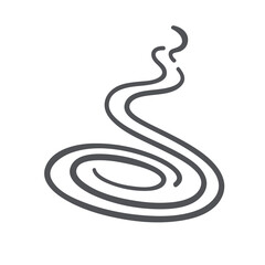 Swirls of food or coffee aroma, steam icon. Circle movement of pleasant or unpleasant odor, cooking meal smell, smoke from smoking cigarettes. Wind and steam icon of doodle style vector illustration