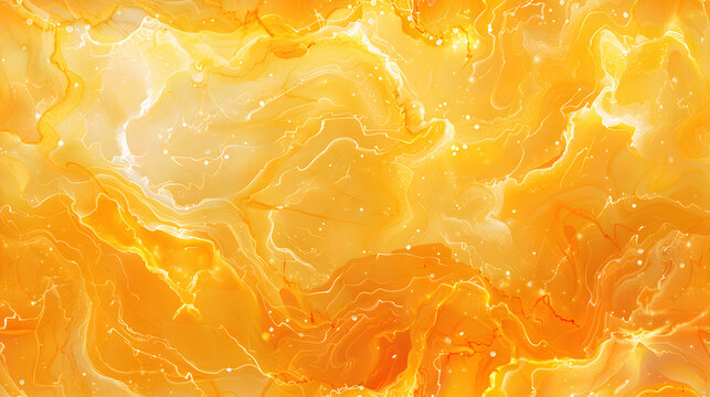 Vibrant Yellow Marble Swirl Background with Orange Accents for Dynamic Designs