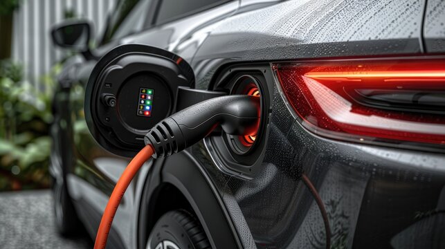 Charging Electric Car With Charger