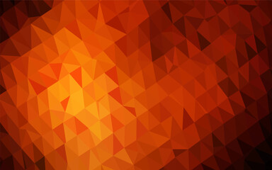 Dark Red, Yellow vector shining triangular template.