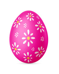 Obrazy na Plexi  Pink Easter egg with flowers isolated. Handmade painted decoration. Transparent PNG image.