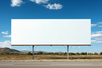 Empty blank billboard mock up template or advertising poster on city road