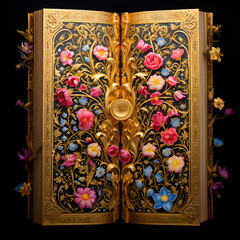 stained pateern book with flowers
