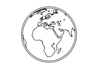Icono negro de planeta tierra en fondo blanco. © Gabrieuskal