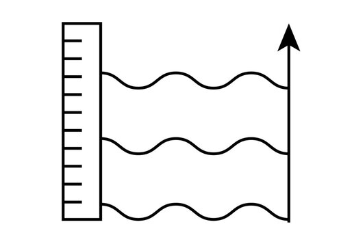 Icono negro de crecida del agua en una inundaci&oacute;n. 