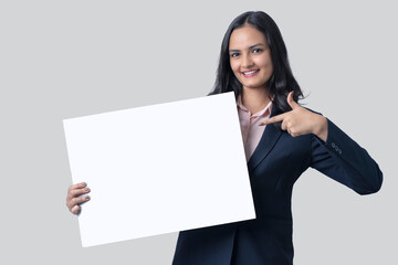 Business woman with different poses an expressions on white background.  