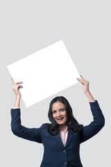 Business woman with different poses an expressions on white background.  