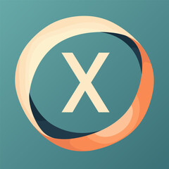 Obraz premium Avant-garde fashion studio flat colorful initial logo idea. Sustainable fashion. Letters inside circle shape. Graphic design. Created using neural network