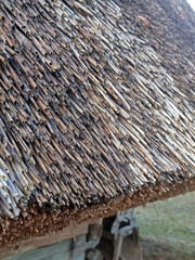 Fototapeta na wymiar close up of an edge of a thatched roof