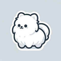 Illustration of a cute Pomeranian walking 