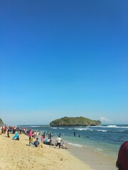 Fototapeta na wymiar the atmosphere on the coast of several beaches in Indonesia