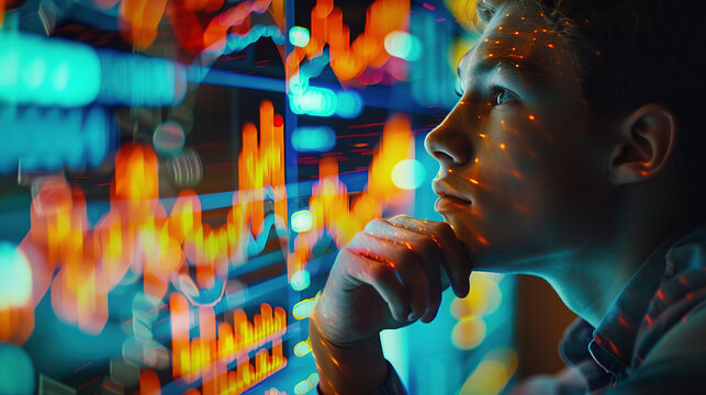 Trader Analyzing Stock Market Data