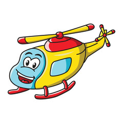 Helicopter Cartoon Vector Illustration