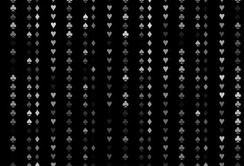 Dark Silver, Gray vector texture with playing cards.