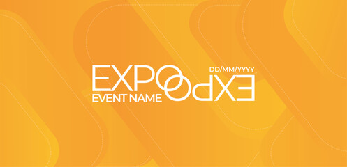 Expo Event banner. Can be used for business, marketing and advertising. logo graphic design of annual summit, Seminar or webinar made for Technology and business upcoming events. Vector EPS 10