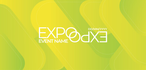 Expo Event banner. Can be used for business, marketing and advertising. logo graphic design of annual summit, Seminar or webinar made for Technology and business upcoming events. Vector EPS 10 - obrazy, fototapety, plakaty
