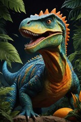 Obraz premium close up of a magnificent dinosaur