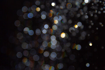 Bokeh blur on black background Looks luxurious, glittering
