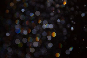 Bokeh blur on black background Looks luxurious, glittering