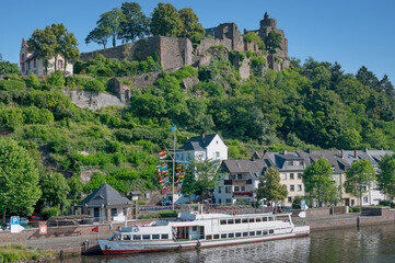 Castle Saarburg Ruine in Town of Saarburg at River Saar,Rhineland-Palatinate,Germany