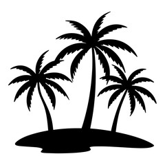 Coconut palm tree silhouette.