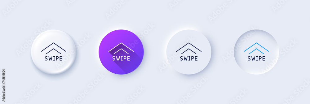 Poster swipe up line icon. scrolling arrow sign. landing page scroll. line icons. vector