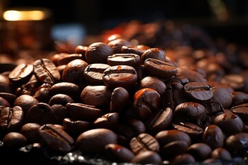 Ground coffee beans, generative IA