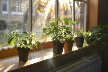 Classroom plants casting gentle shadows on the sill, the only signs of life in the quiet aftermath of a day filled with learning and interaction.