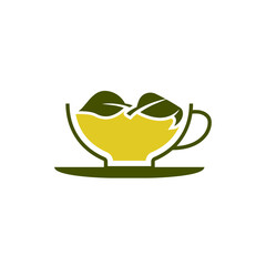 Herbs drink logo. Organic Drink Cup Logo Design Template