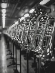 In the band room, the instruments' silent presence contrasts sharply with the music they create in...