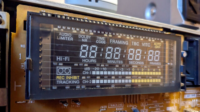 Electronic control panel close up. Selective focus with shallow depth of field.. Printed circuit board with a board