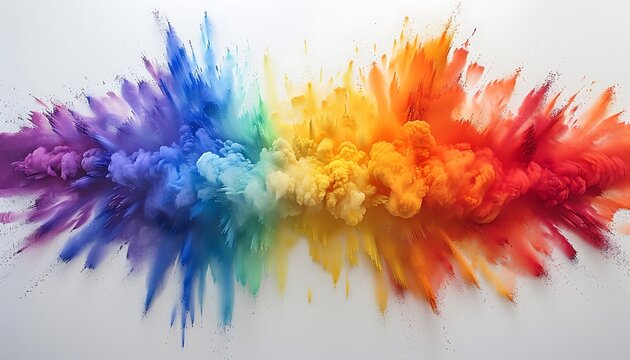 Rainbows Colored Powder Explosion - Vibrant Image Design on Stock Site