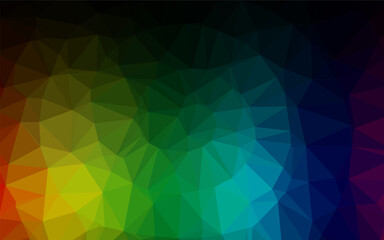 Dark Multicolor, Rainbow vector abstract mosaic background. - obrazy, fototapety, plakaty